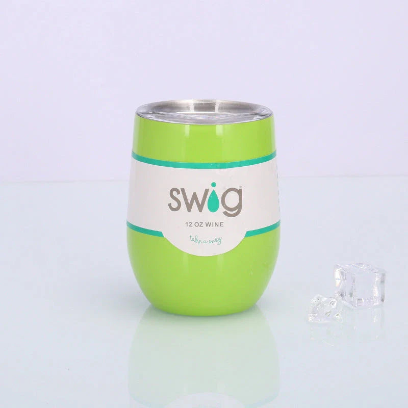 Insulated Stainless Steel Wine Tumbler - 12oz Double-Wall Vacuum Cup in Various Colors
