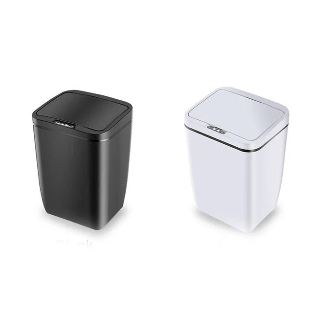 Infrared sensor smart trash bin in black, white, and LJT-02 colours with 12L capacity