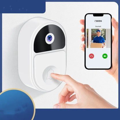 Doodle Smart Visual Doorbell V8 unit in black or white, showing front-facing camera and speaker.