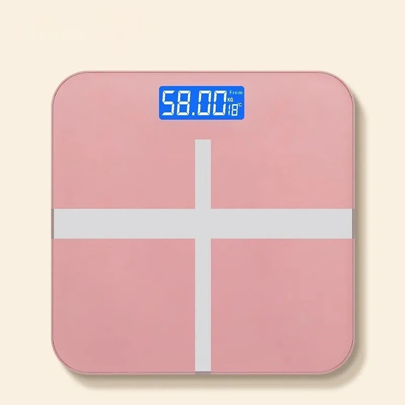 Household human body weighing scale in Cross Ice Crystal White colour with 26x26 cm platform and multiple power options