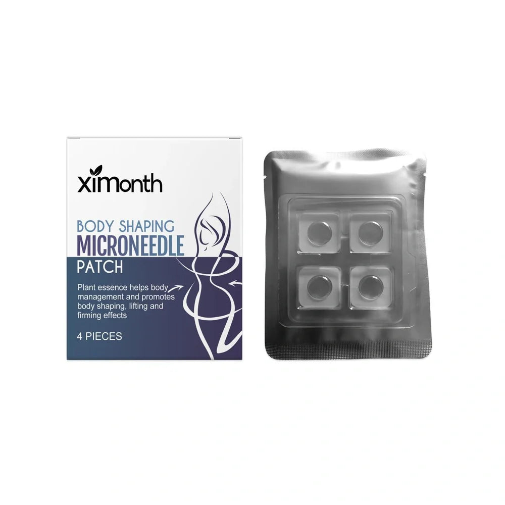 Four body shaping microneedle patches with acetyl hexapeptide-8, angelica sinensis, and arabica coffee bean extracts