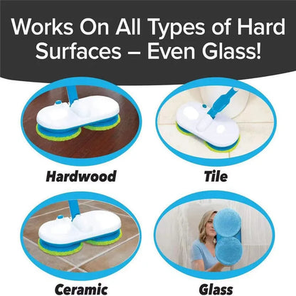 Wireless electric floor mop with charging capability and multiple cleaning pads