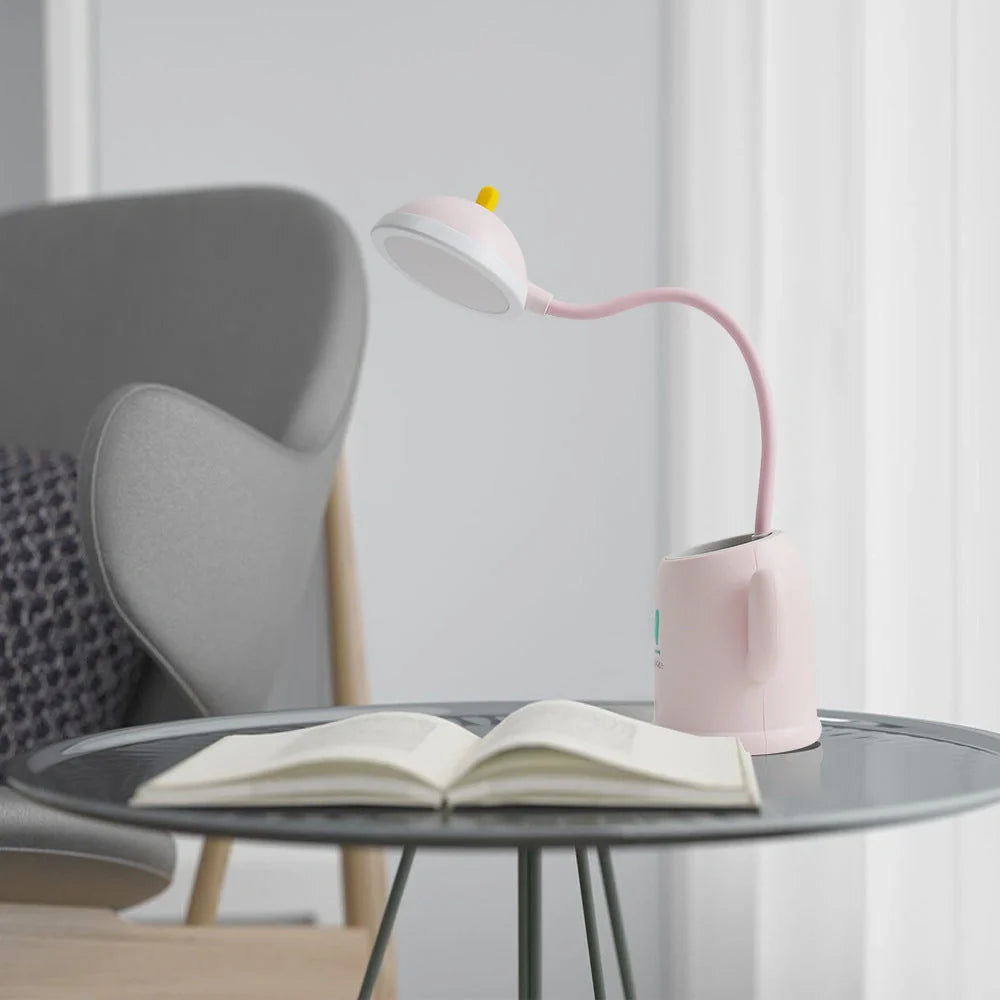 Cactus-shaped pen holder and table lamp with USB charging