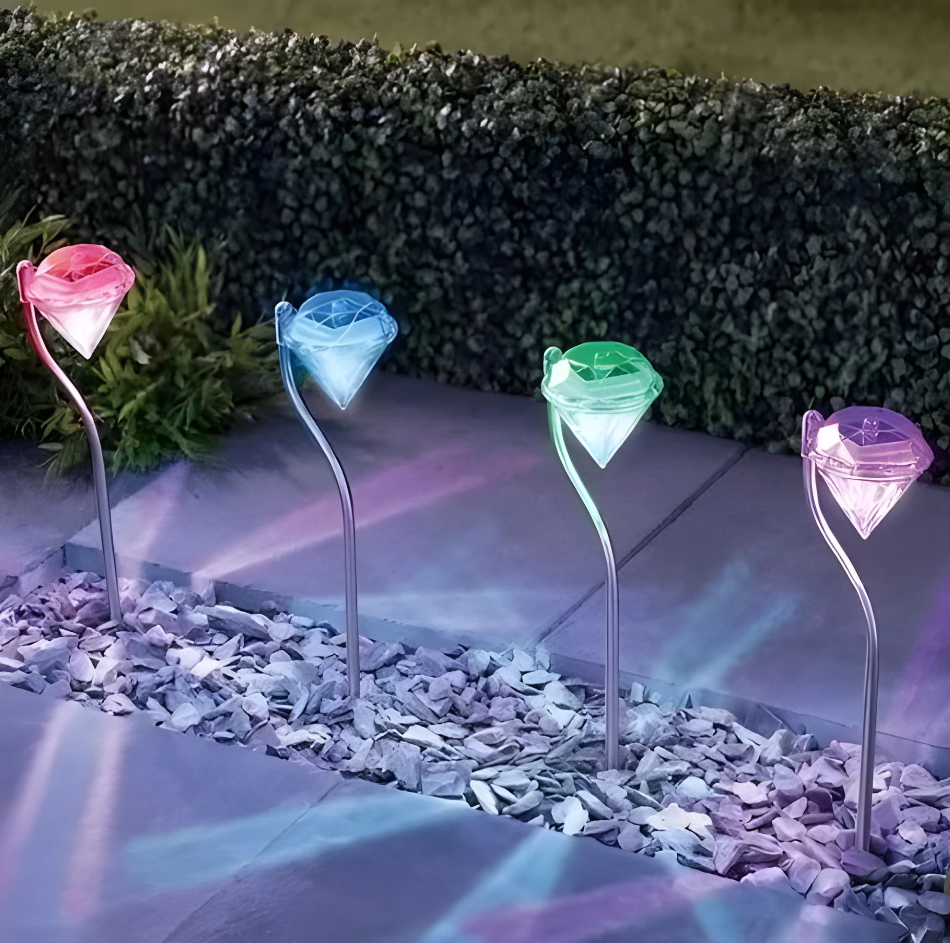 Solar-powered garden spotlight with adjustable angle and IP55 waterproof rating for outdoor lighting