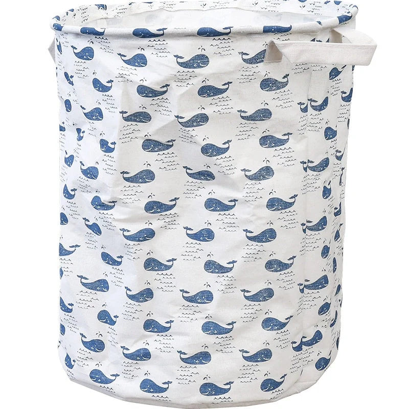 European style cotton linen laundry basket with various designs for home organisation