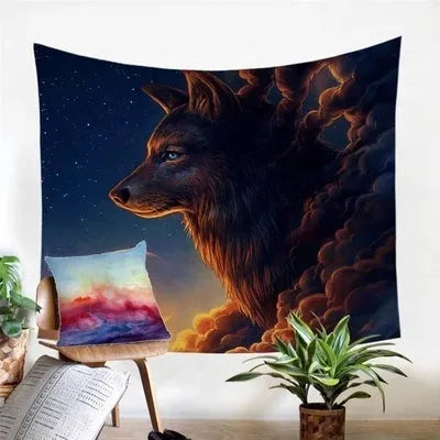 Plush tapestry tarpaulin in European classical geometric abstract design, 100% polyester machine-woven fabric for bedroom and living room wall decoration, available in two rectangle sizes: 150x100cm or 150x130cm.