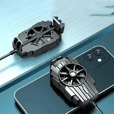High-performance smartphone cooling device with cooling fin, ice pack, and ergonomic controls