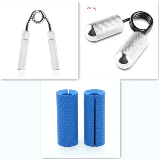 Adjustable metal hand grip strengthener with spring steel and aluminium alloy, 5 resistance levels 50-150 lbs, 3-piece set