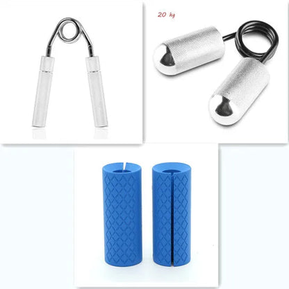 Adjustable metal hand grip strengthener with spring steel and aluminium alloy, 5 resistance levels 50-150 lbs, 3-piece set