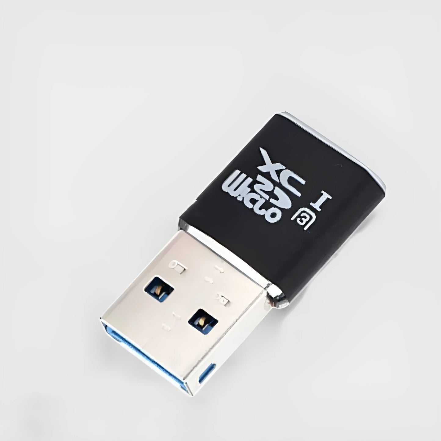 Black USB 3.0 Micro SD card reader with ABS plastic shell for memory card data transfer