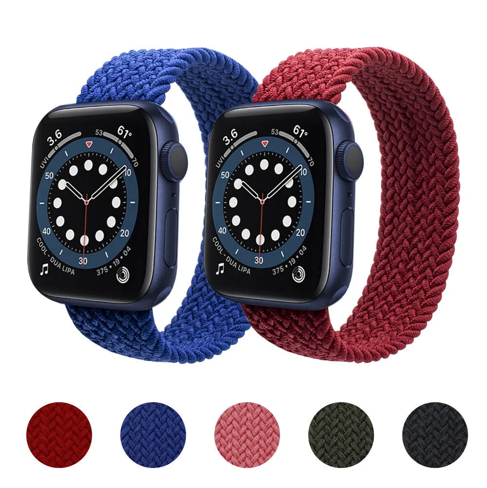 Apple Watch compatible nylon strap with plastic head in five colour options