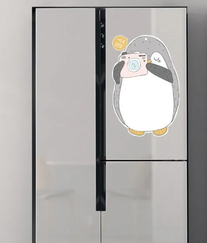Nordic style penguin refrigerator message board magnet measuring 45cm by 30cm with coated paper surface
