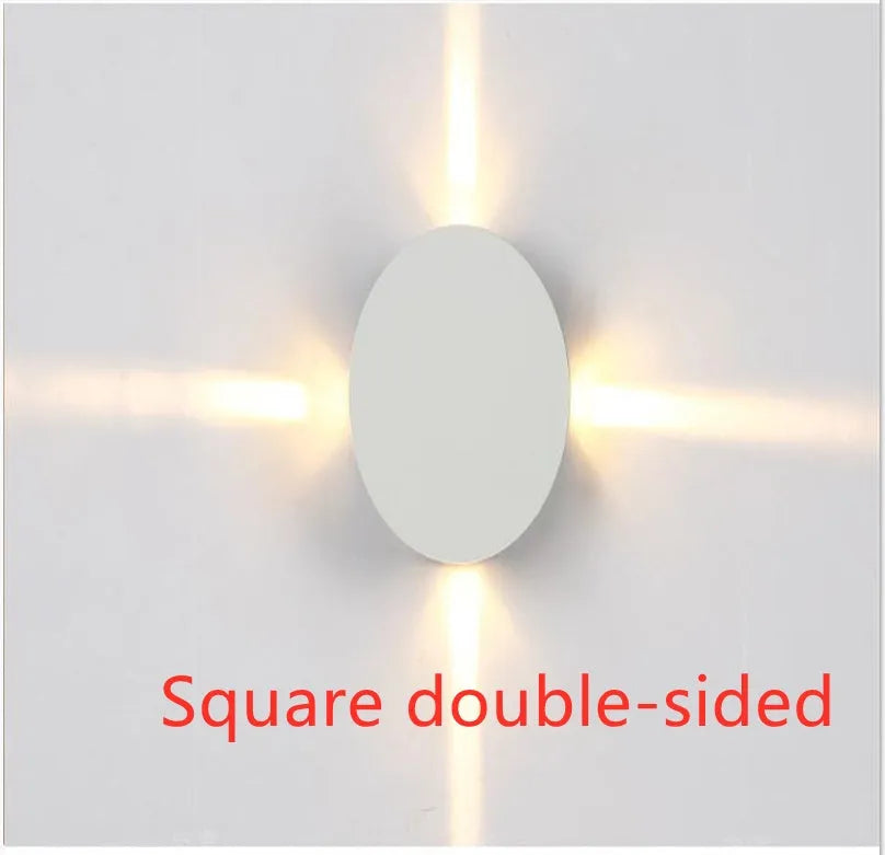 Modern square and round LED aluminium wall light with contemporary Chinese style design