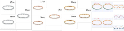 Cubic Zirconia Tennis Bracelet with AAA+ stones and copper box chain in various colours