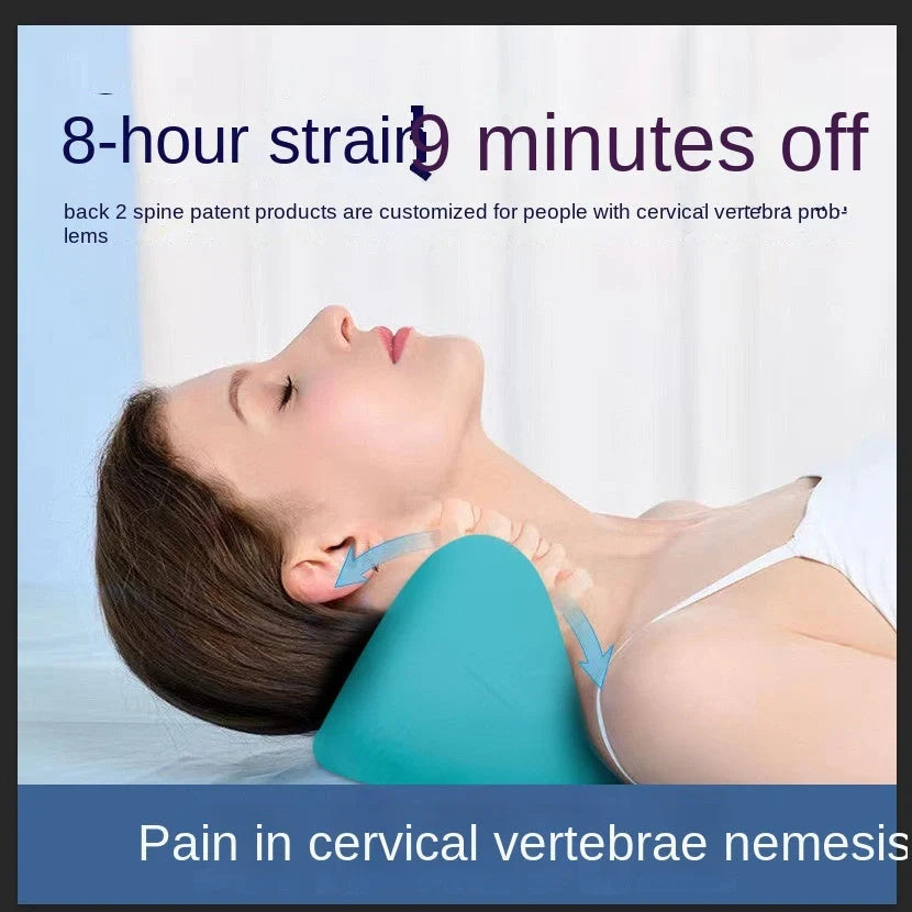 Cervical Spine Massage Pillow in blue, designed for neck pain relief and proper cervical curvature support
