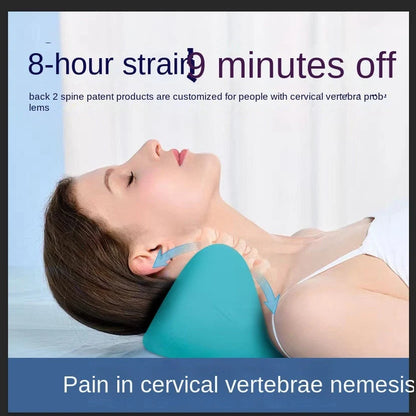 Cervical Spine Massage Pillow in blue, designed for neck pain relief and proper cervical curvature support