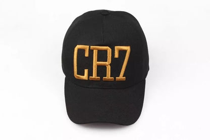 C Ronaldo CR7 baseball cap in black with high top and big eaves