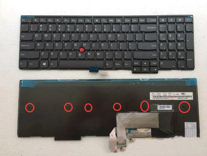 Black USB wired keyboard compatible with Lenovo ThinkPad E531, W541, T550, W550, and W550s laptops