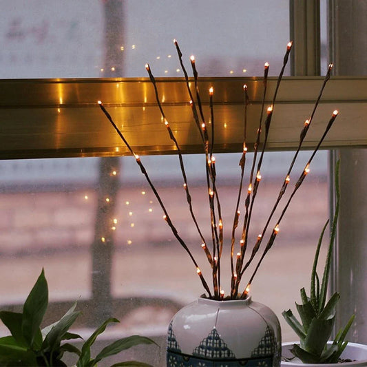 Enchanting 20-LED twig lights for creating a cozy, festive ambiance in any room or event