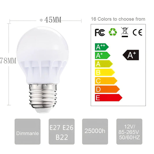 3W RGB LED bulb with remote, plastic aluminium body, PC shade, 210 lumens full colour output