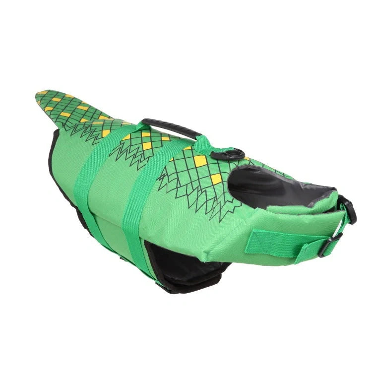 Adjustable mermaid shark design dog life vest for swimming safety