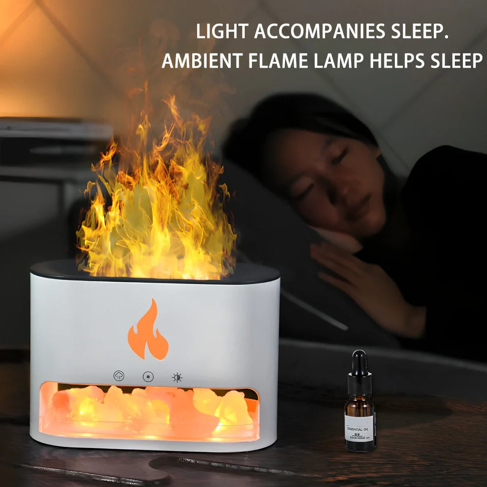 Black Crystal 2-in-1 Himalayan salt lamp and essential oil diffuser measuring 19x8x12cm with water tank