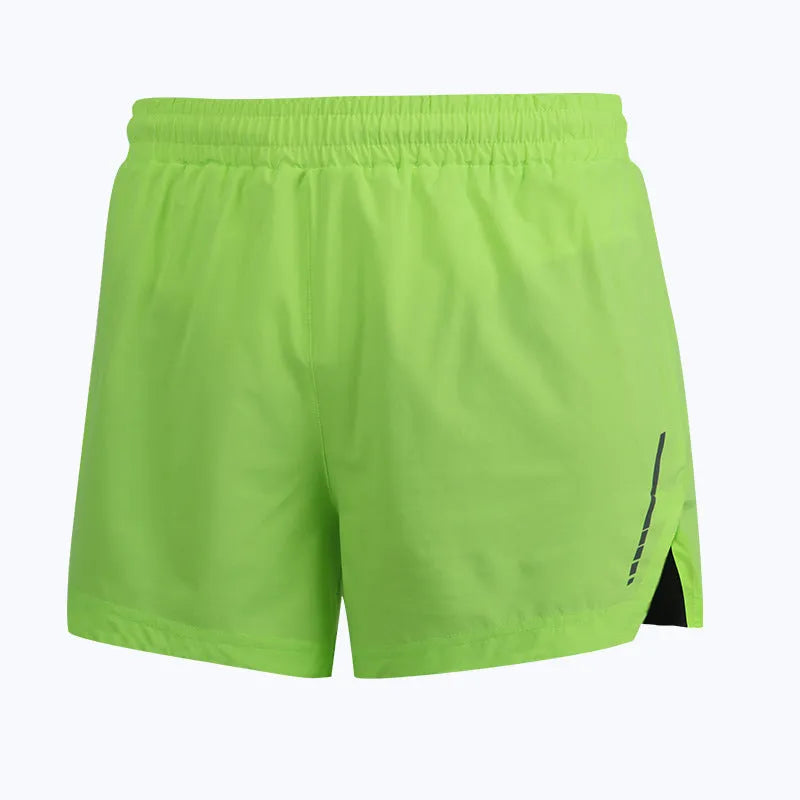 Men's quick-drying marathon running shorts in polyester fibre, straight style cut