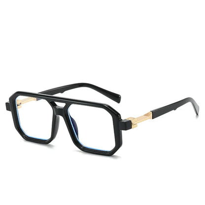 Retro style pilot sunglasses with a double beam metal frame and grey tinted lenses.