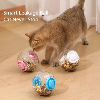11.5cm diameter blue ABS plastic pet slow feeder ball for cats and small dogs