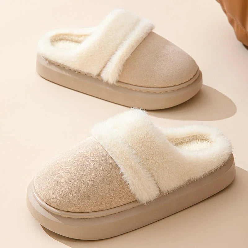 Cozy cotton slippers for women with plush lining, non-slip sole, and cartoon-inspired patterns in various colors