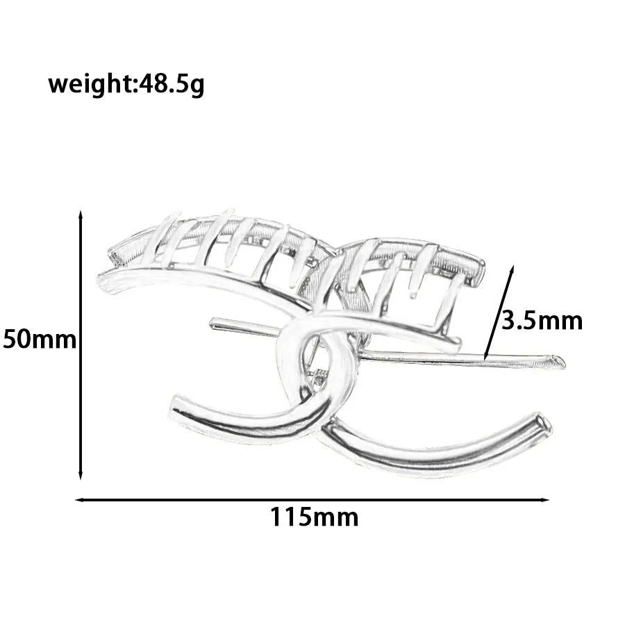 Silver metal hair claw barrette example from a range of 44 Korean-style designs.