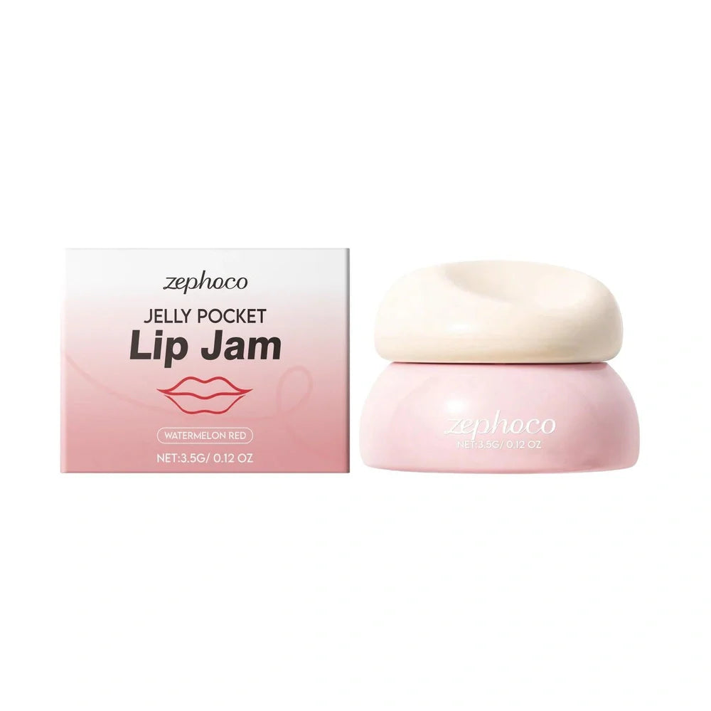 Jelly moisturising lipstick in Brown, Choco, and Watermelon Red shades with beeswax and shea butter formula