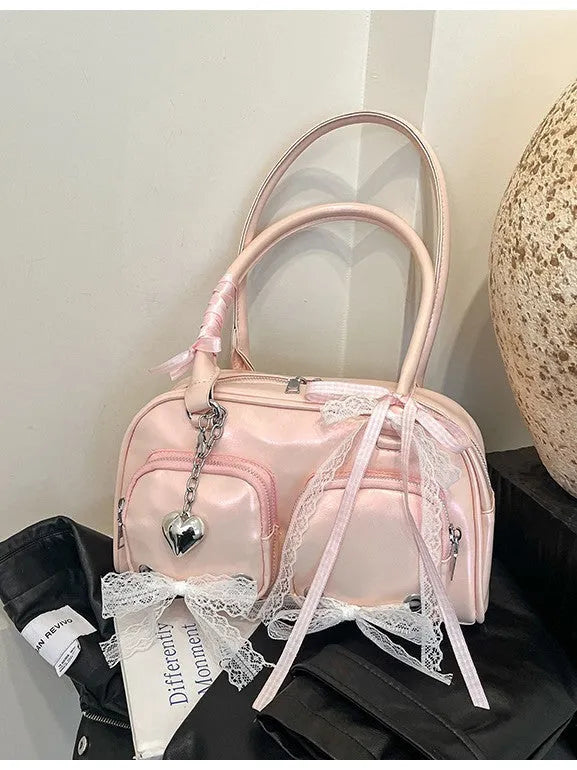 Soft PU leather crossbody shoulder bag with adjustable straps in horizontal square design