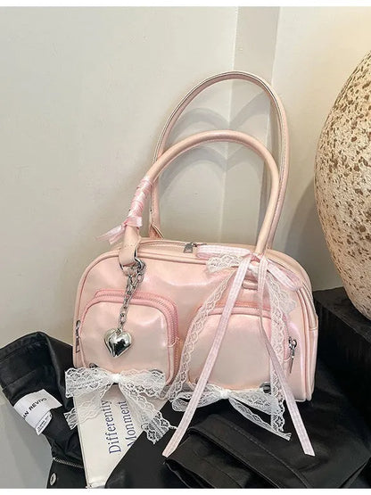 Soft PU leather crossbody shoulder bag with adjustable straps in horizontal square design
