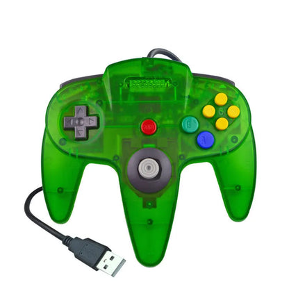 USB N64 game controller for PC with original Nintendo 64 three-pronged design and multiple colour options