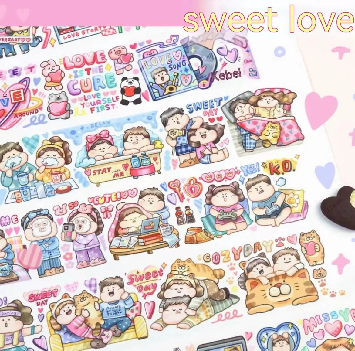 Haemorrhoid tape packaging stickers with cartoon characters, 42 styles, Japanese paper, 5 cm size
