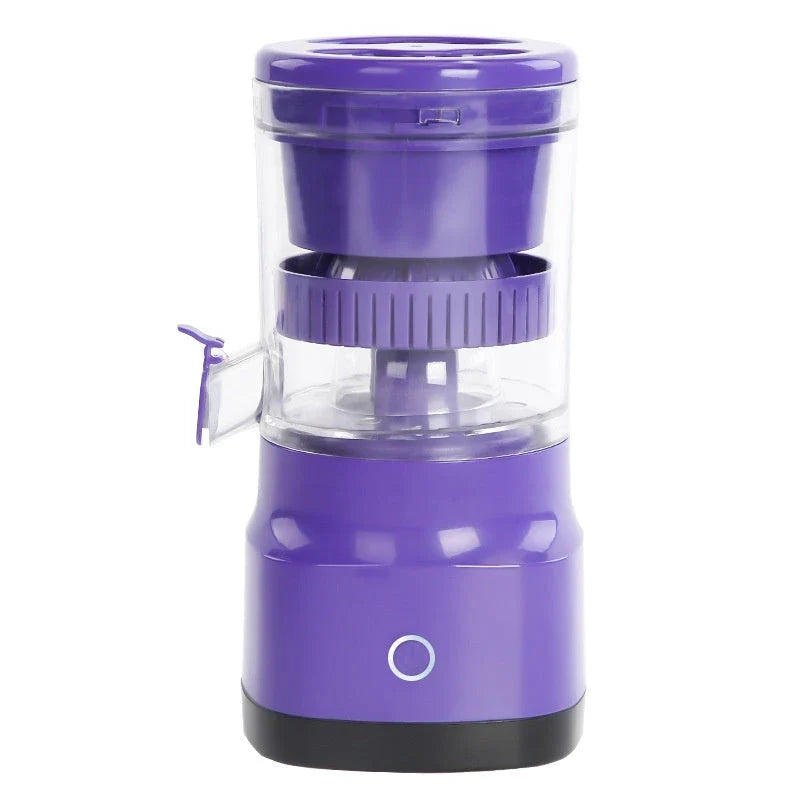Electric citrus juicer with rechargeable battery, versatile for lemons, limes, oranges, and grapefruits
