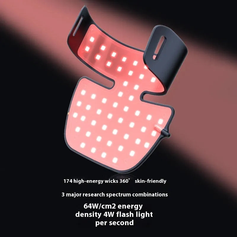 Black LED photon beauty mask for face and neck light therapy treatment at home