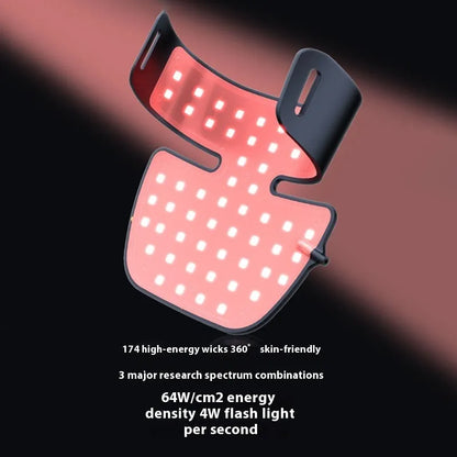 Black LED photon beauty mask for face and neck light therapy treatment at home