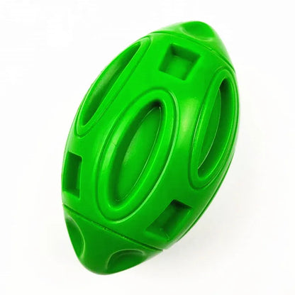 Blue green orange squeaky rubber chew ball dog toy for aggressive chewers