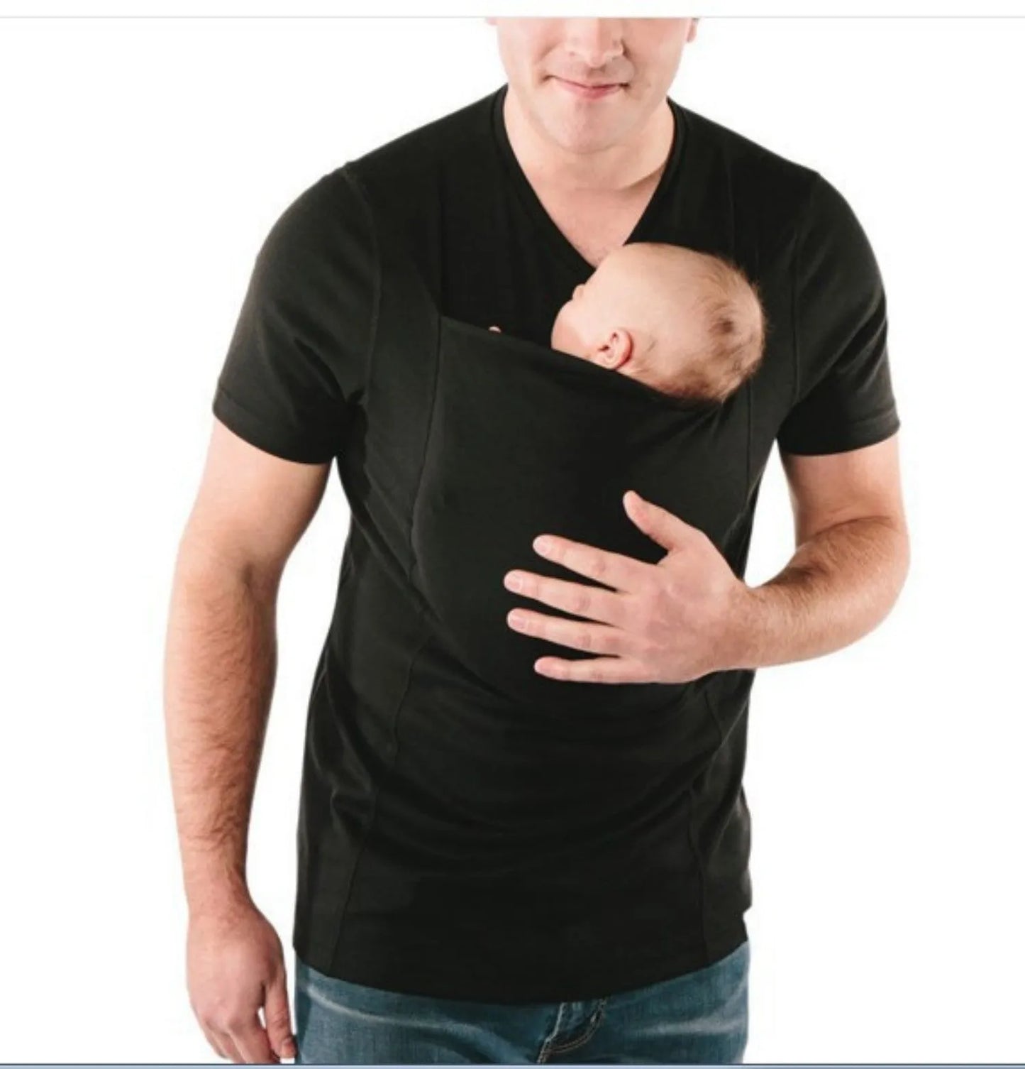 Green cotton loose fit round neck short sleeve T-shirt laid flat.
