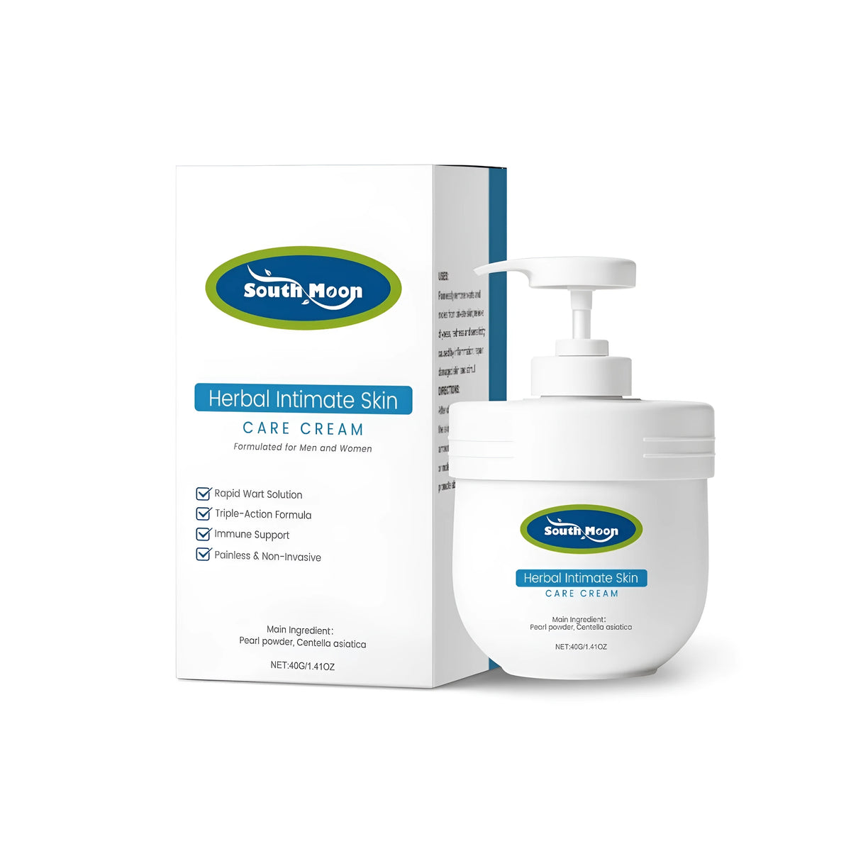 120g tube of herbal intimate skin care cream with mint, aloe, centella, and pearl powder