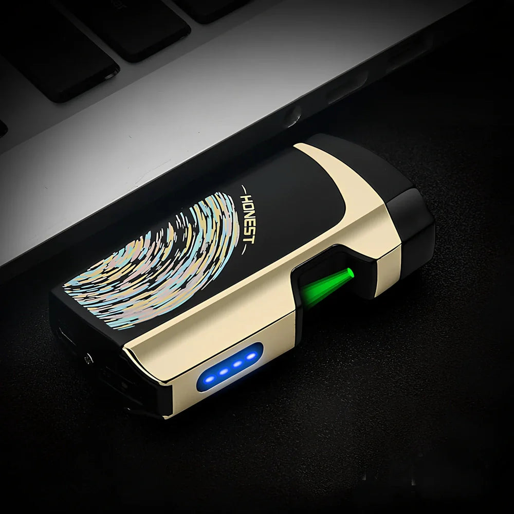 Metal windproof multi-function cigarette lighter showing five colour options and compact 74.6×35.6×17mm dimensions
