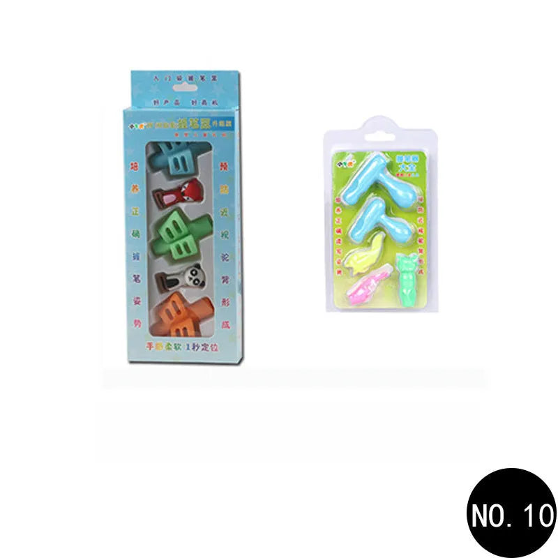 Cartoon-designed soft rubber pen holder for children to correct writing posture