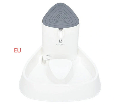 1.5L automatic pet water fountain with white plastic body and LED light