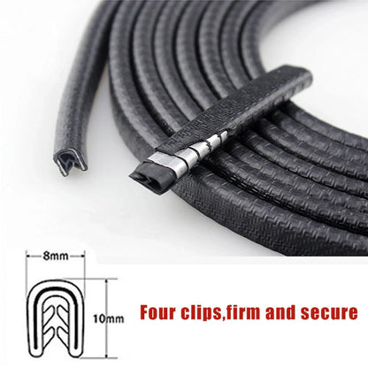 Universal car door anti-collision strip with steel disc for edge protection