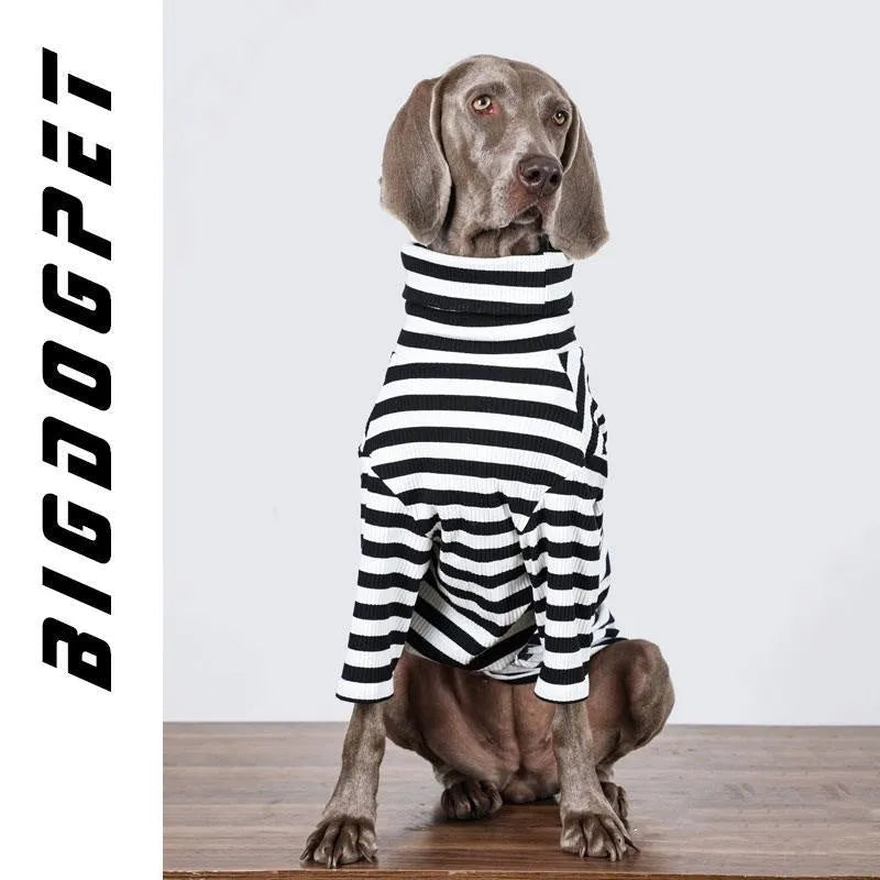 Black and white thin polyester dog coat for large breeds, sizes M to XXXL