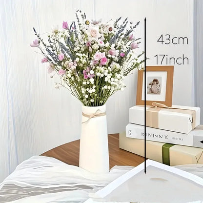 43cm dried lavender flower bouquet in pink and white colours for home décor centrepiece