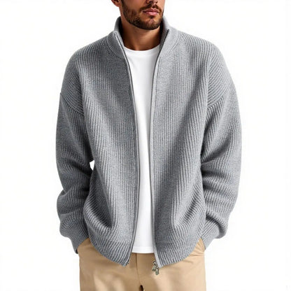 Men's loose cardigan sweater in acrylic blend fabric available in five colours