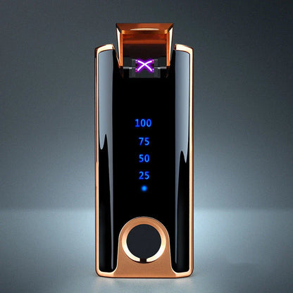 A premium, fingerprint-activated lighter with a sleek, ice-plated zinc alloy body for modern British consumers